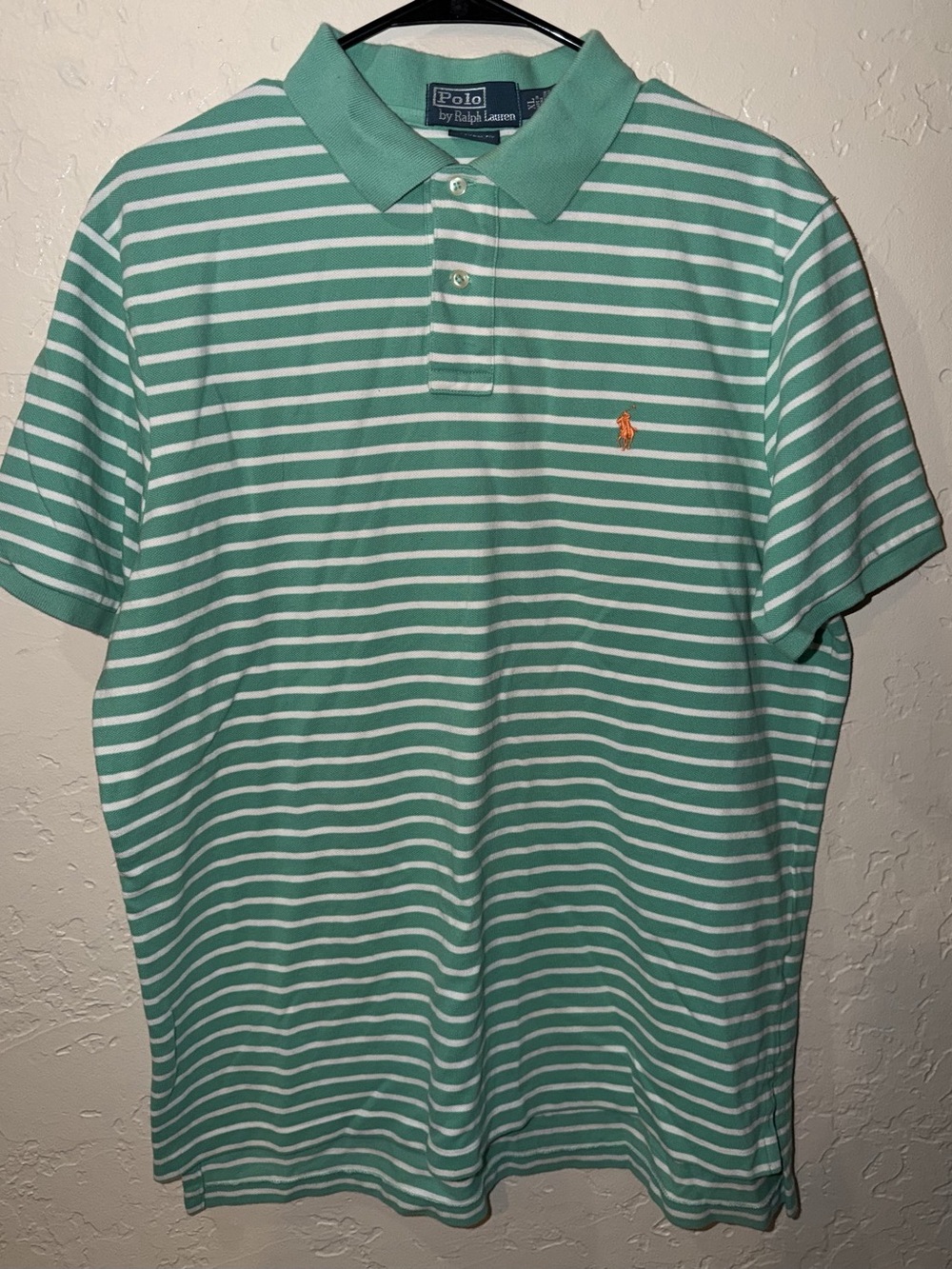 Polo Ralph Lauren Striped Polo in Green & White XL